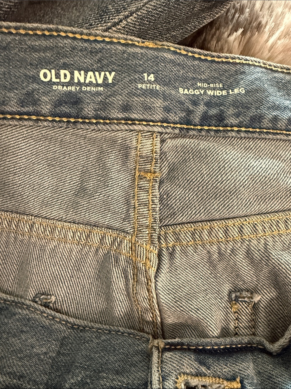 Old Navy Men's Baggy Wide Leg Jeans — Light Blue Denim